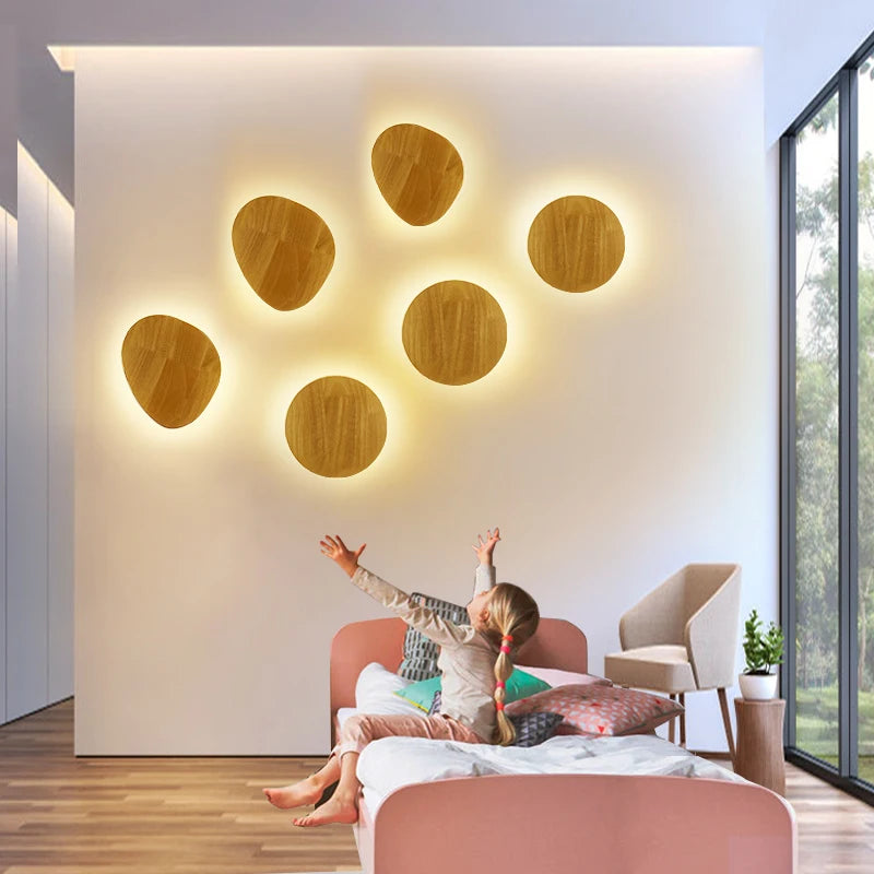 Nordic Modern  Stair Wall-Mounted Wooden  Light