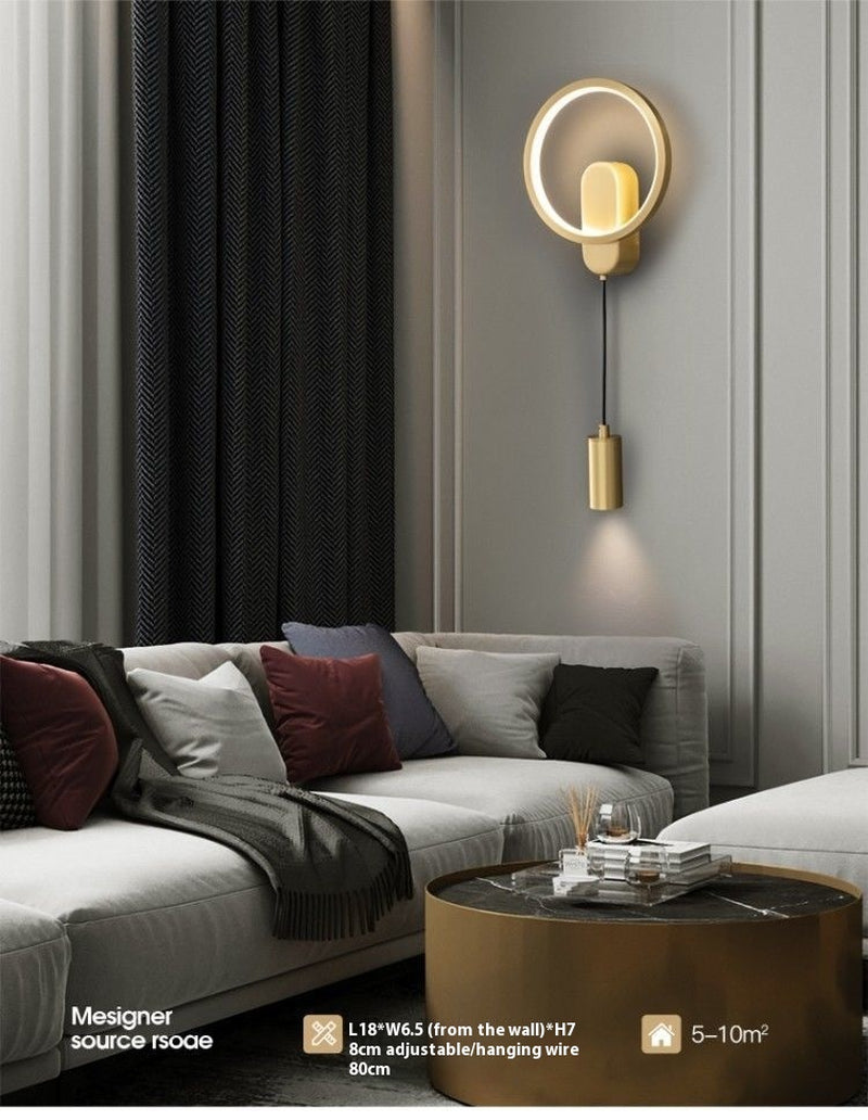 Copper Wall Lamp Light Luxury Bedroom Bedside Lamp