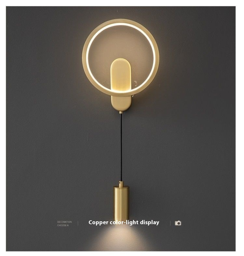 Copper Wall Lamp Light Luxury Bedroom Bedside Lamp