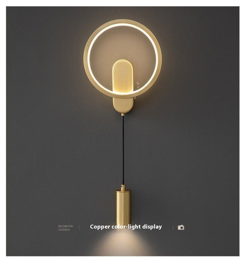 Copper Wall Lamp Light Luxury Bedroom Bedside Lamp