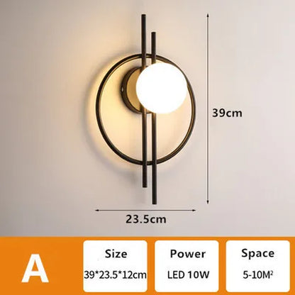 Nordic Modern Bedside Wall Lamp 