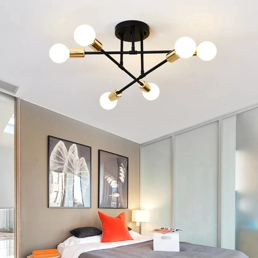 Elevate Your Space with the Nordic Minimalist Black and Gold LED Pendant Light - Perfect for Bedrooms and Living Rooms
