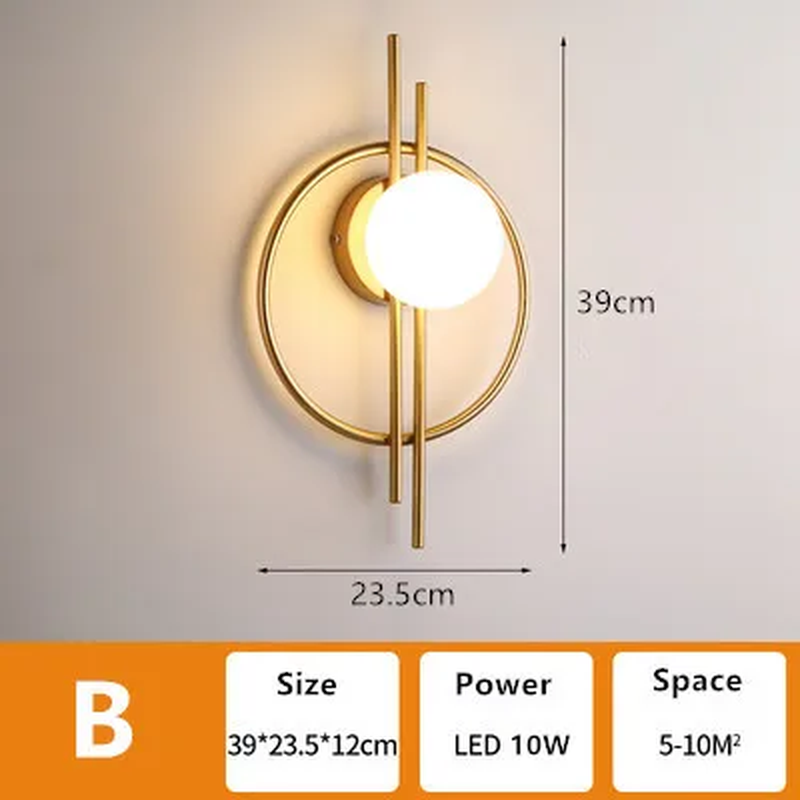 Nordic Modern Bedside Wall Lamp 
