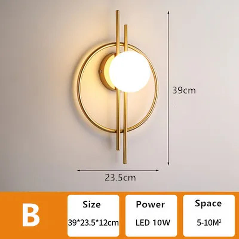 Nordic Modern Bedside Wall Lamp 