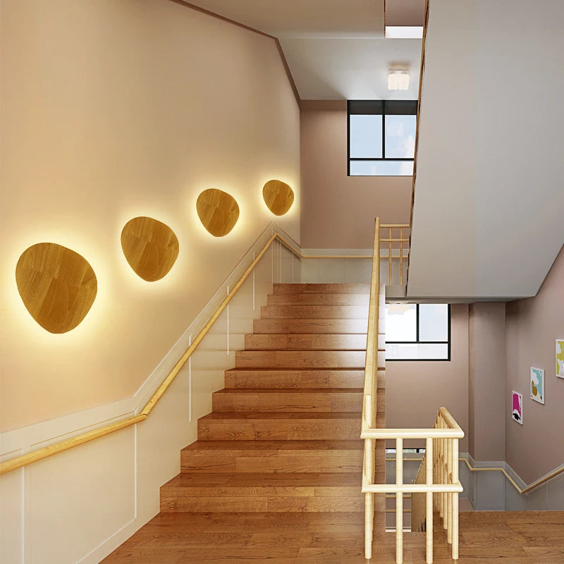 Nordic Modern  Stair Wall-Mounted Wooden  Light