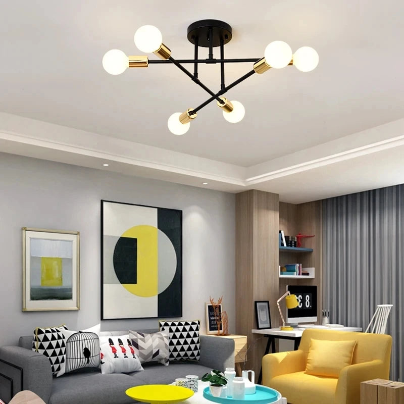 Elevate Your Space with the Nordic Minimalist Black and Gold LED Pendant Light - Perfect for Bedrooms and Living Rooms